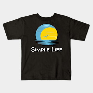 Simple Life - Flying Bird at Sunset Kids T-Shirt